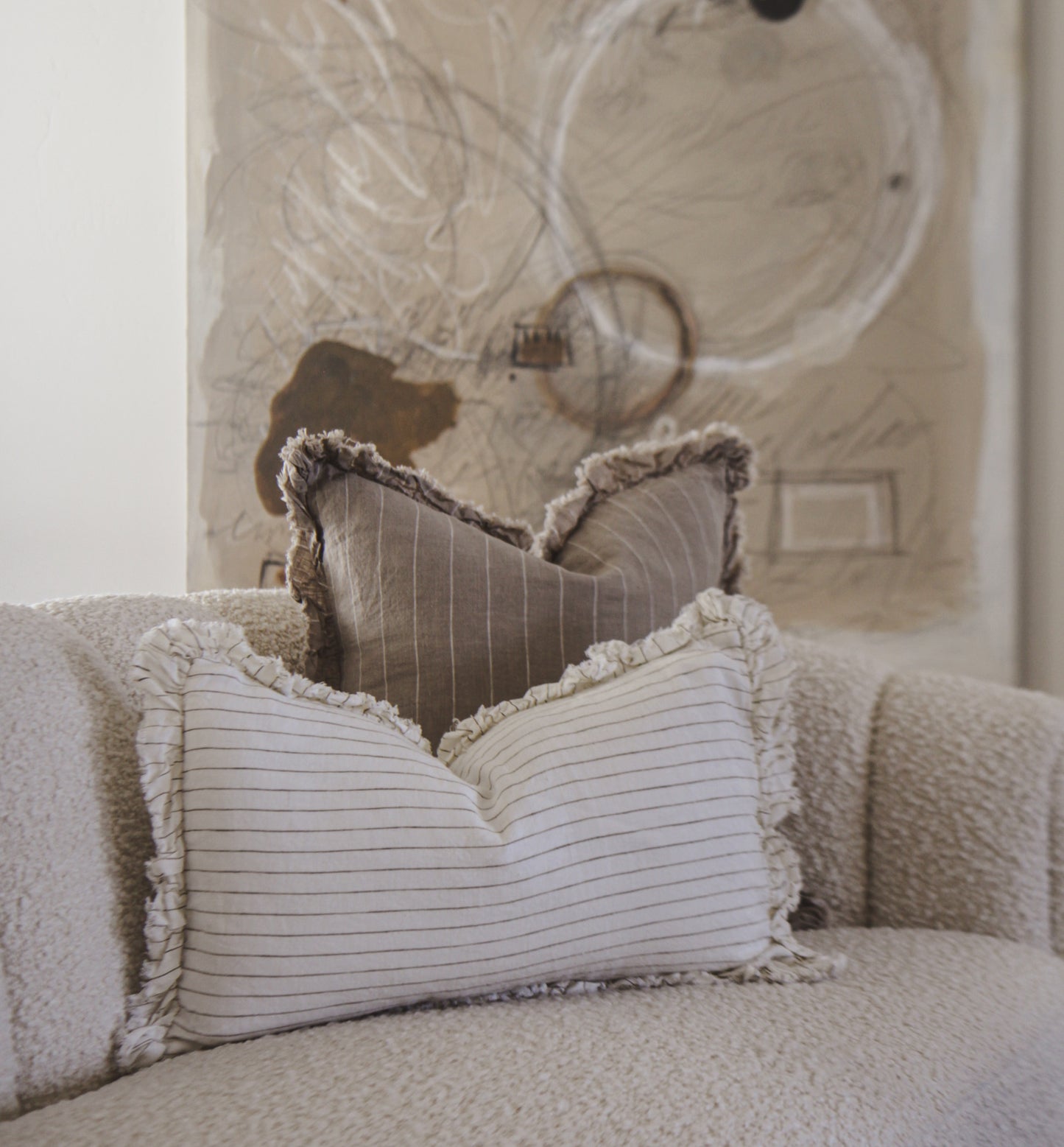Hallie Ruffled Linen Cushion Cover