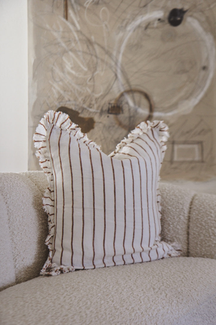 Lindsay Ruffled Linen Cushion Cover